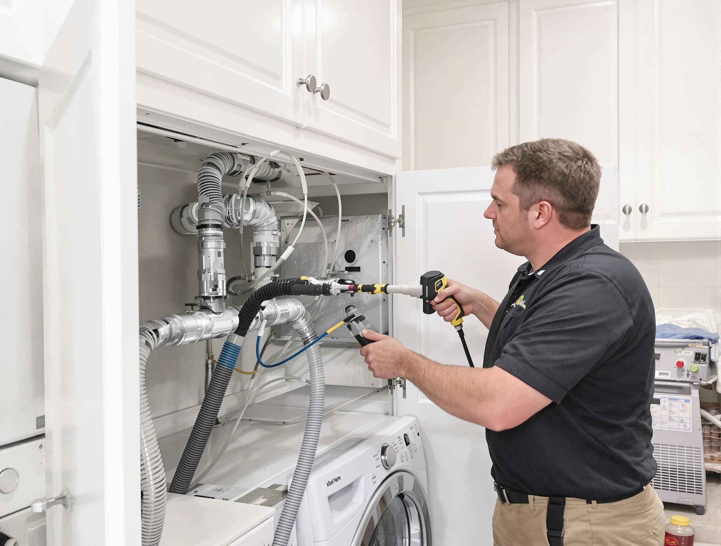 Del City Dryer Vent Cleaning professional removing severe blockage from a clogged dryer vent in Del City