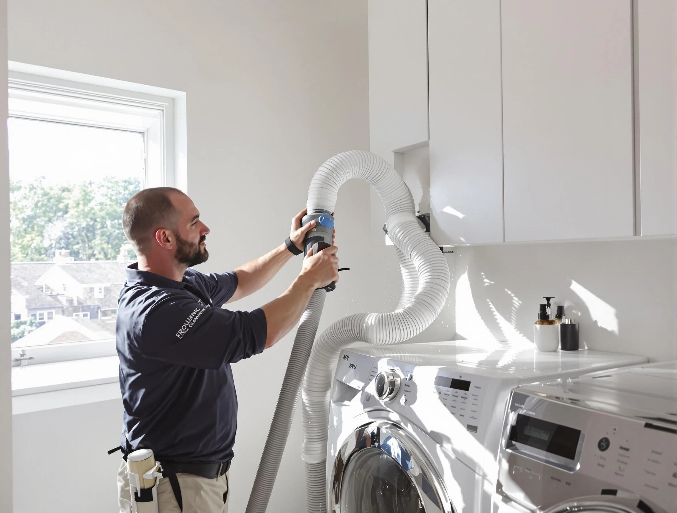 Certified Del City Dryer Vent Cleaning technician performing dryer vent cleaning in Del City