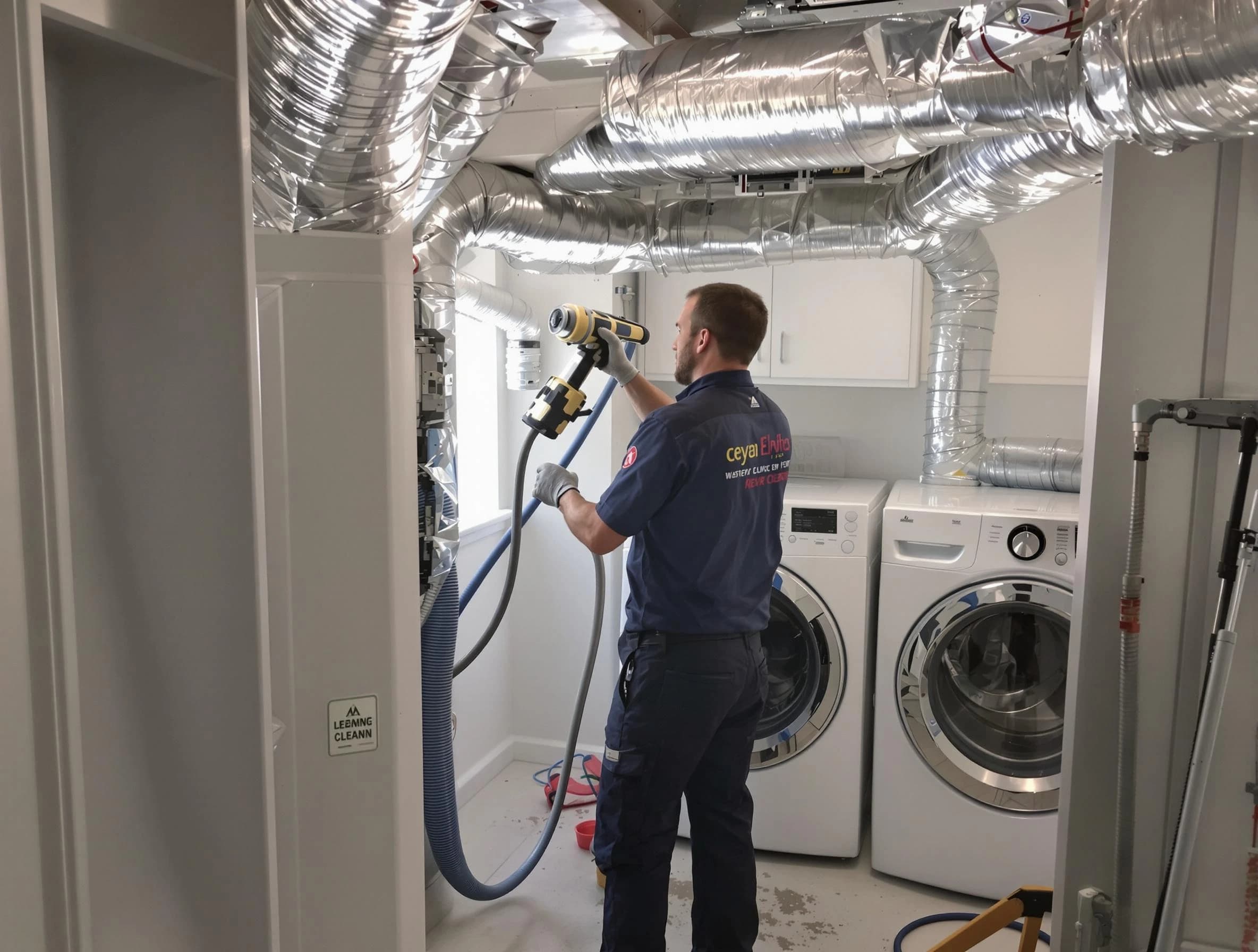 Del City Dryer Vent Cleaning specialist using advanced equipment for thorough duct cleaning in Del City